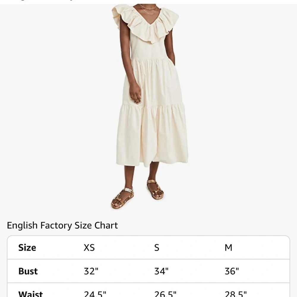 English Factory Ruffle Neck Sleeveless Midi Dress - Picture 6 of 9